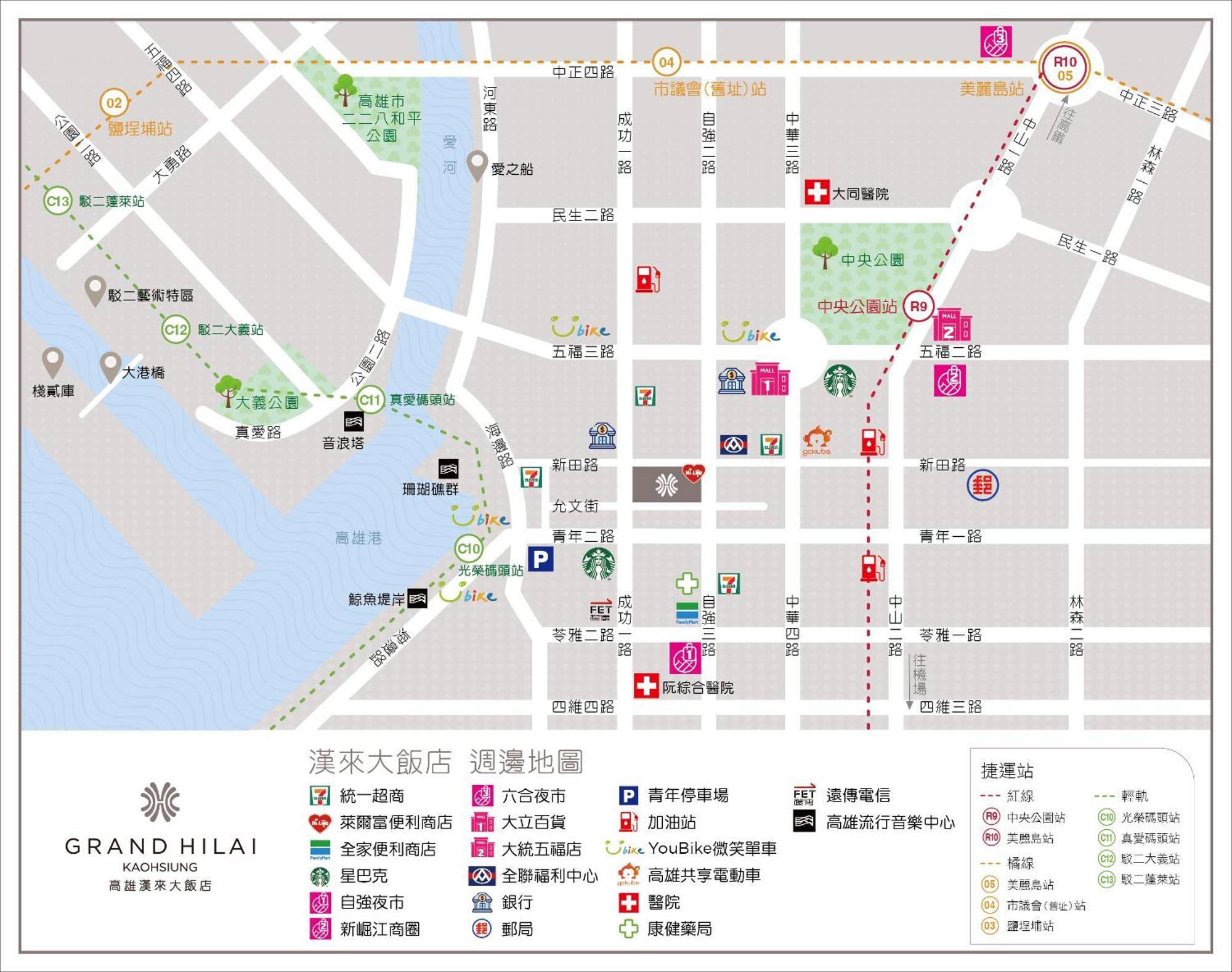 Grand Hi Lai Hotel Kaohsiung Buitenkant foto Grand Hill map
